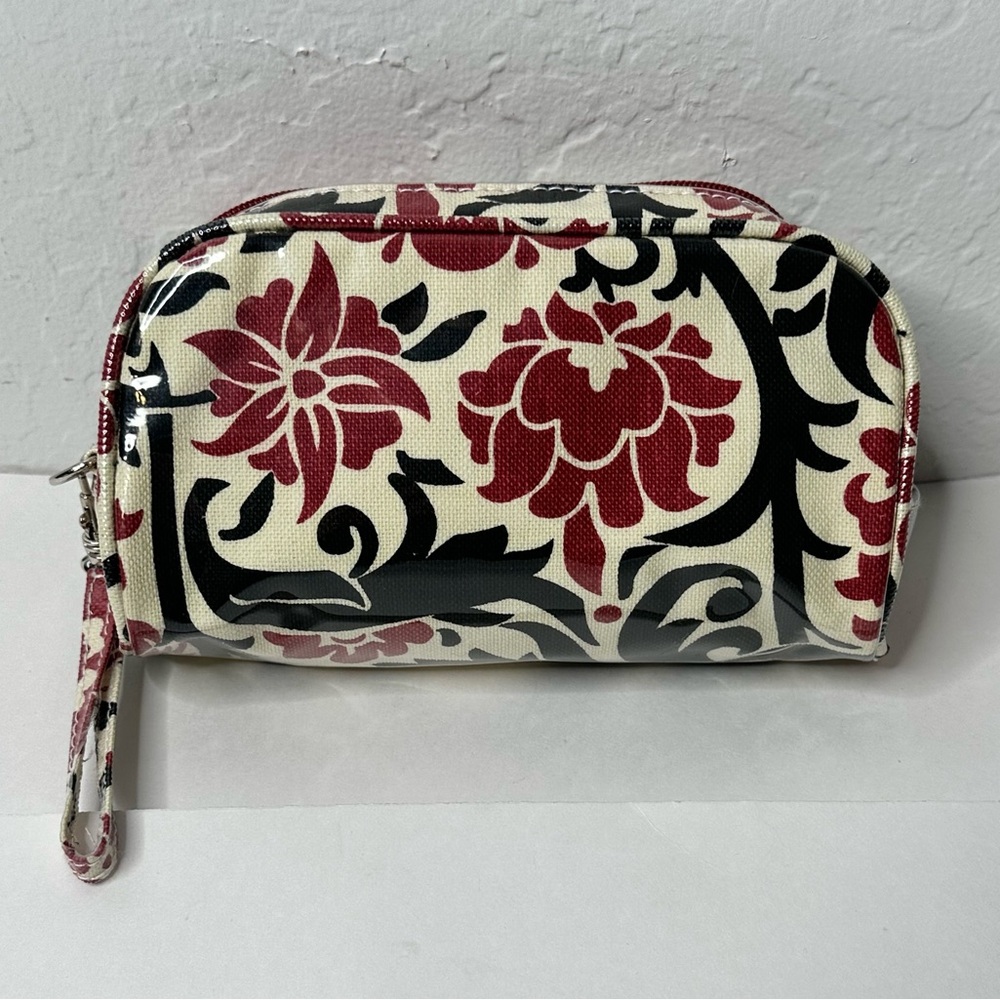 SEPHORA Empty‎ Makeup Bag Small Pocket Plastic Zip Floral Beige Black Brick Rare